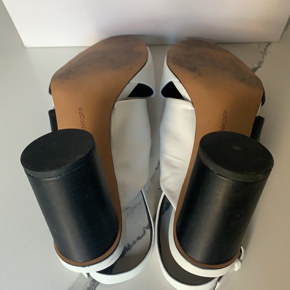 Rebecca Minkoff black and white leather heels size 7 - Picture 3 of 5